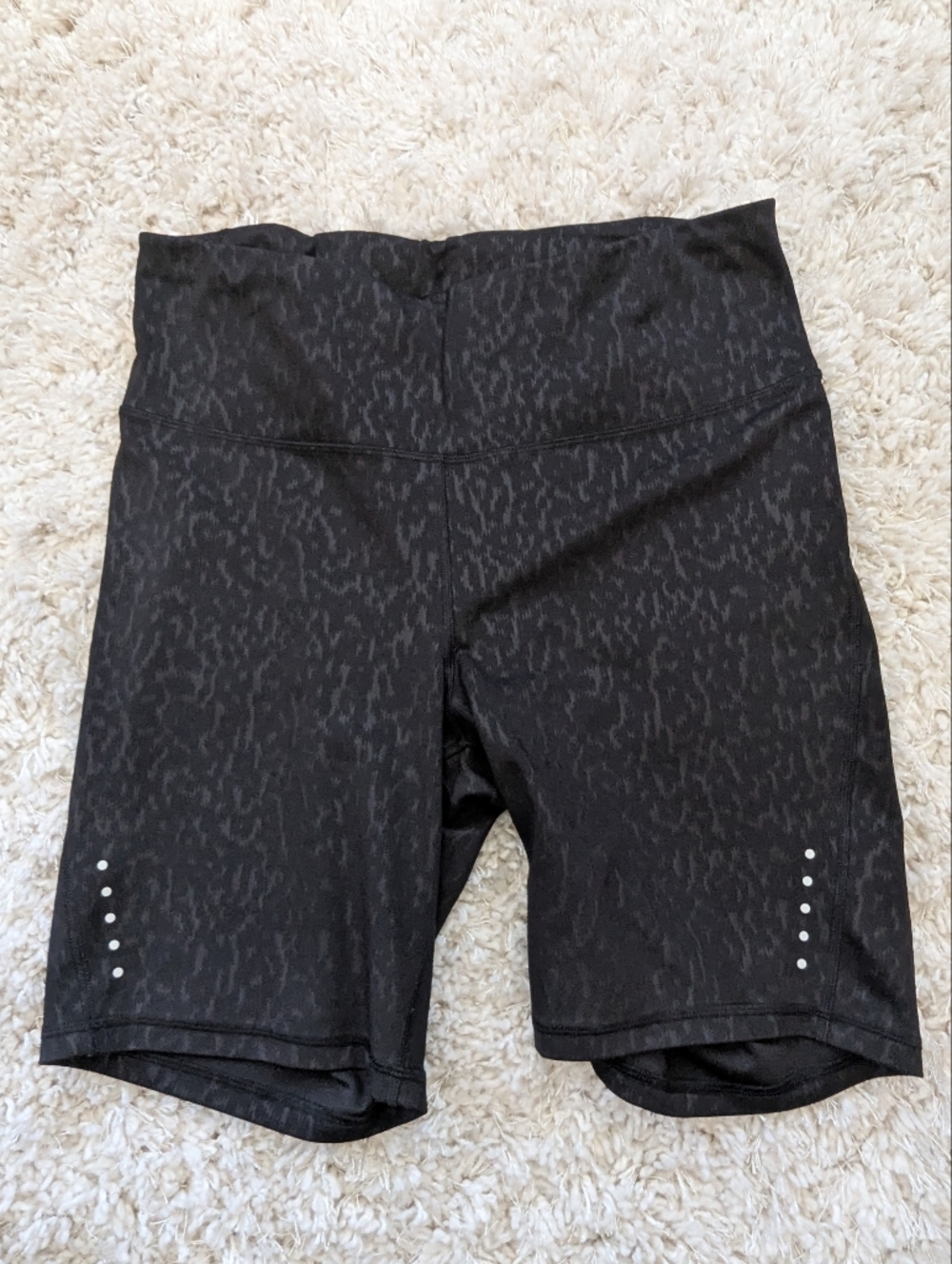 Old Navy Black Subtle Animal-Print High-Rise Bike Shorts